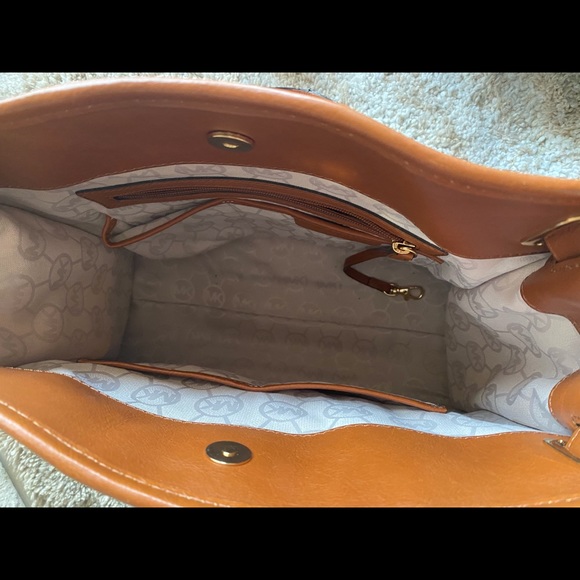 Michael Kors Large Hamilton Striped Satchel Purse - Picture 7 of 10